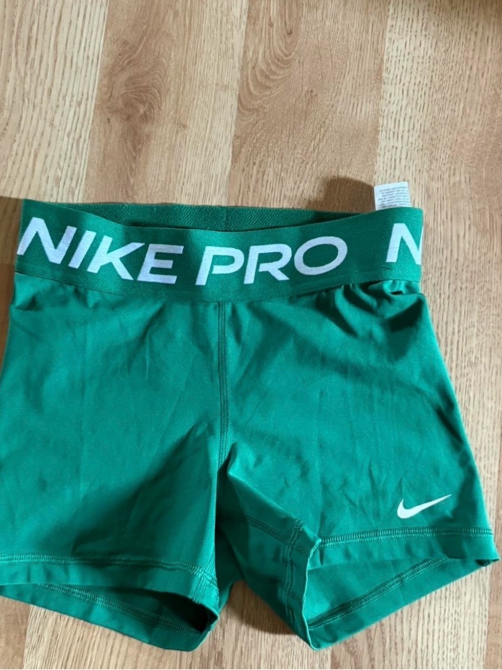 Nike Green Pro Compression Shorts with White Logo